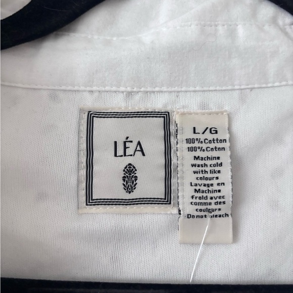 LEA Cotton White Eyelet Sleeve Dress - Picture 2 of 4